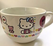 HELLO KITTY Large Coffee Mug Cup Soup Bowl Handle Sanrio 2013 Hearts Teddy VGPC