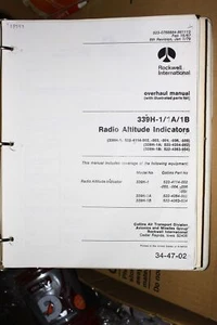 Rockwell Collins 339H-1/1A/1B Radio Alt IndIicators Overhaul manual 523-0758884- - Picture 1 of 1