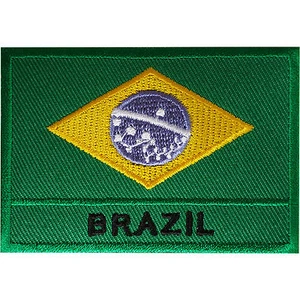 Brasilien Flagge Aufnäher bestickt brasilianisches Fußball Abzeichen Eisen Nähen Kleidung Tasche - Bild 1 von 1