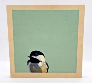 The Mincing Mockingbird Ali su Legno Chicadee 6x6 Firmato Legno di Betulla Matt Adrian - Foto 1 di 12