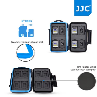 Water-Resistant Memory Card Case Storage Holder for 8 SD+8 Micro SD MSD TF Cards - Image 1 of 4