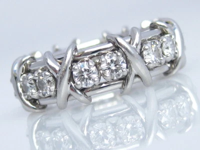 ANILLO TIFFANY & CO. JEAN SCHLUMBERGER DIAMANTE X 16 DIECISÉIS PIEDRAS PLATINO TALLA 6,5 Foto 1 de 4