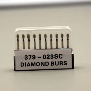 10Pcs Dental Diamond Bur FG Egg Football 379/023SC Super Coarse High Speed Black - Picture 1 of 16