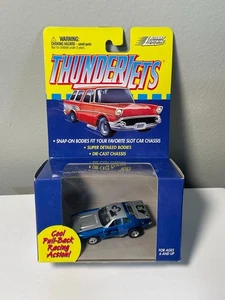 Johnny Lightning Plymouth Pullback ThunderJets HO Slot Car Body Blue Silver 43 - Picture 1 of 11