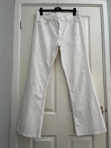 H&M White Bootcut Slim Fit High Wait Jeans Size Uk 16 New - Picture 1 of 5
