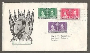 Newfoundland 4 first day covers, 1937 coronation, Cabot, confederation x2 [648 - Bild 1 von 4