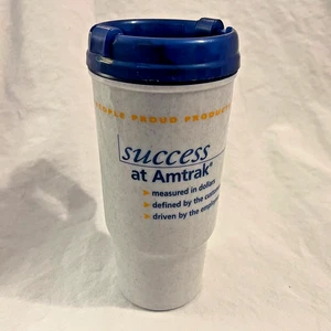 Vintage 1990's AMTRAK Railroad Plastic Lidded Travel Cup Mug Made in USA - Picture 1 of 6