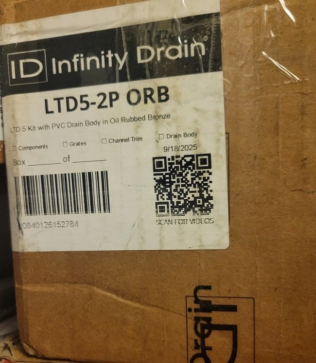 Kit de drenaje central Infinity Drain LTD5-2P ORB 5" x 5" LTD con cuerpo de drenaje de PVC, ORB Foto 1 de 1