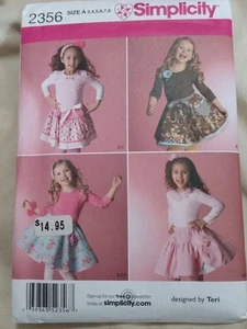Simplicity 2356 Girls Skirts Hair Accessories Sizes 3-8 Uncut - Picture 1 of 3