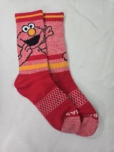 1 PR NEW BOMBAS SESAME STREET ELMO ADULT UNISEX CALF SOCKS SIZE LRG MIDWEIGHT - Picture 1 of 4