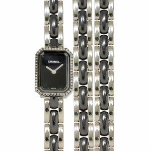 CHANEL Premiere H3058 Diamant Lünette Keramik Quarz schwarzes Zifferblatt Damen 90285989 - Bild 1 von 7