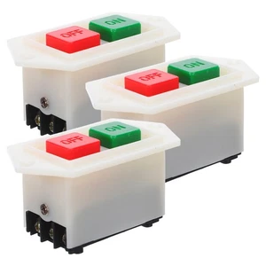  3 Pcs Grinder Switch Bench Drill Push Button Replace Electric Start Stop - Picture 1 of 12