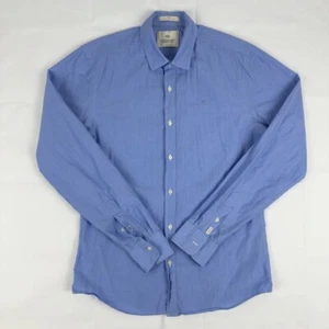 Scotch & Soda Mens Dress Shirt Size M Blue Oxford L/S Button Down Tailored Fit - Picture 1 of 12