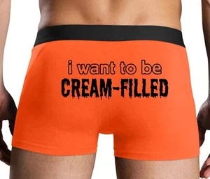 Boxer uomo arancione Knaughty Knickers I Want To Bo panna pieno elasticizzato - Foto 1 di 12