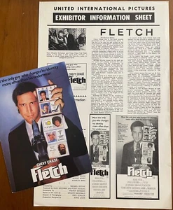 Fletch (1985) Cinema Marketing & Promotions Press Sheet + 4 Page Flyer Free Post - Bild 1 von 4