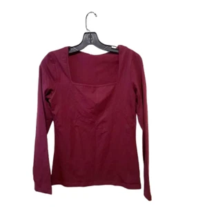 Camisa manga larga para mujer MangoPop borgoña/frambuesa talla mediana - Imagen 1 de 4