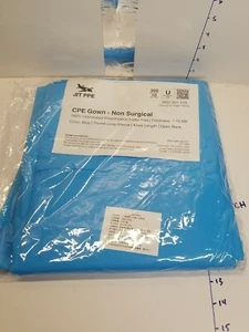 CPE non-surgical Gowns w/long sleeve and thumb loop, 80 ct knee length open back - Bild 1 von 2