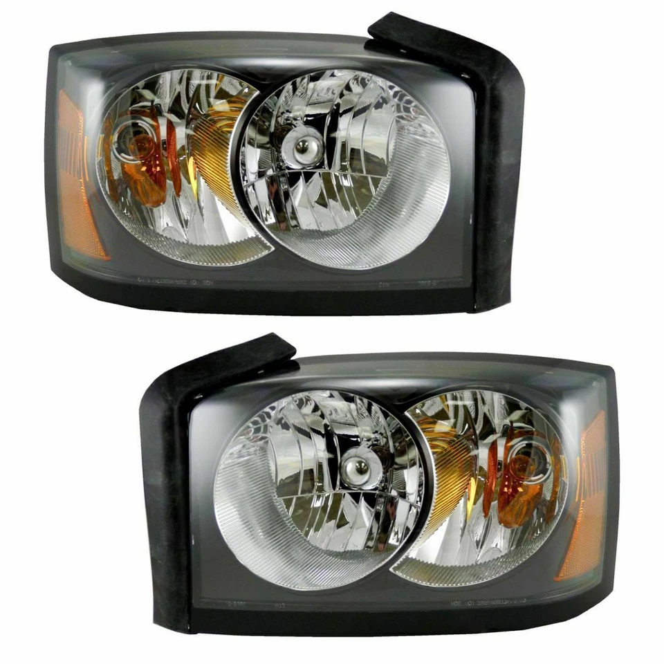 PAR DE FAROS HALÓGENOS NEGROS DERECHO E IZQUIERDO DODGE DAKOTA 2005 2006 2007 Foto 1 de 1