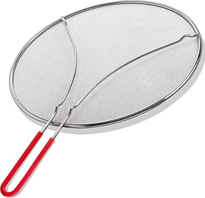 13 Inch Grip Splatter Screen for Frying Pan Skillet Stainless Steel Grease Cover - Image 1 of 4