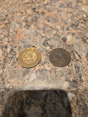 France 1870 Satiric Medal Napoleon III Vampire Le Miserable 80k Prisoners & Coin - Image 1 of 4