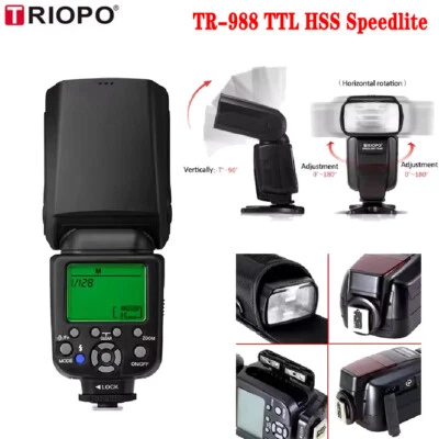 Câmera Flash Speedlite EUA TRIOPO TR-988 TTL HSS Para Canon Nikon 6D 60D 550D 600D - Imagem 1 de 4