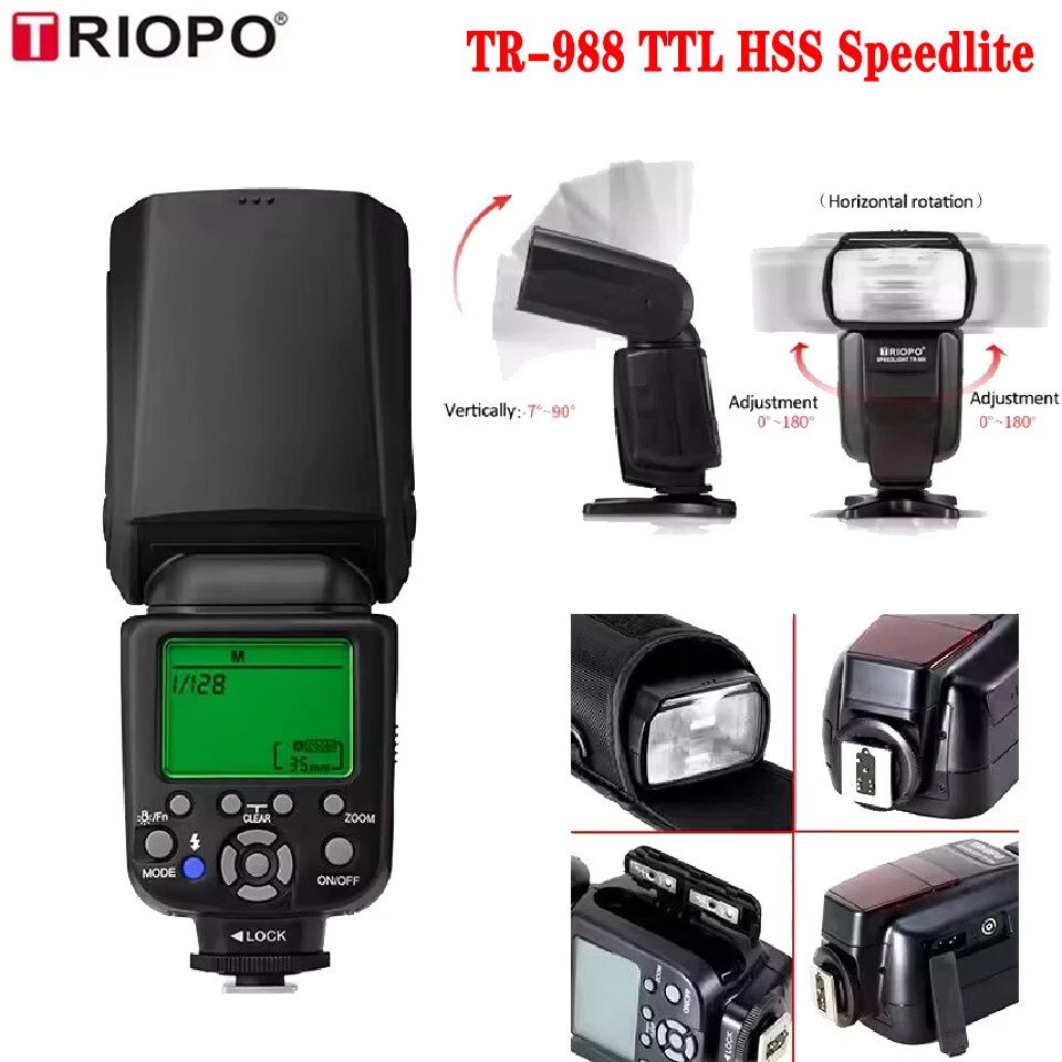 Flash Speedlite Câmera TRIOPO TR-988 TTL HSS Para Canon Nikon 6D 60D 550D 600D - Imagem 1 de 4