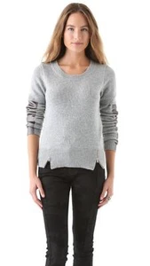 Aiko Garbo Top Heather Grey Pullover Pulli grau metallic Rundhals Langarm - Bild 1 von 4