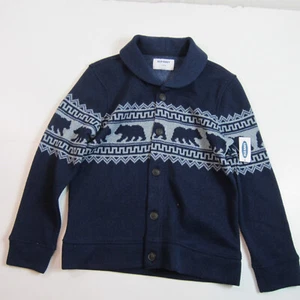 old navy boys bear sweater blue cardigan 10-12 tags - Picture 1 of 6