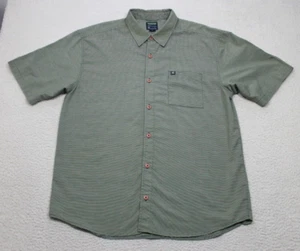 Camisa De Colección Quiksilver Para Hombre Grande Verde A Cuadros Abotonada Campamento Patín Surf Y2K - Imagen 1 de 15