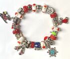 ❤️Pandora Christmas Sterling Silver Bracelet 🎄  European Charm Beads w/ Box 1❤️