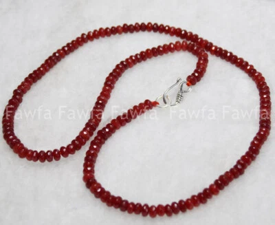 Nuevo collar de cuentas de ábaco gemas rondelle de jade rojo facetado Brasil de 2x4 mm 16-24""  Foto 1 de 3