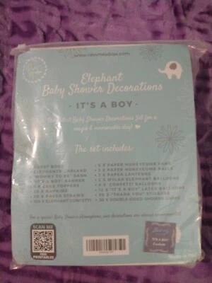Elephant Baby Shower Decorations It's a Boy set - Image 1 of 4