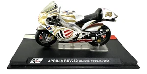 MODELLINO MOTO DIECAST APRILIA RSV250 MANUEL POGGIALI 2004 1/24 - Foto 1 di 5