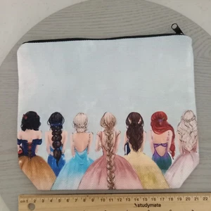 Disney Princess Art Zip Cosmetic Bag Case Travel Personals AUS Free Postage - Picture 1 of 2
