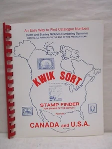 Buscador de sellos Kwik Sort parte 1 Canadá y Estados Unidos EE. UU. encuadernado en espiral - Imagen 1 de 8