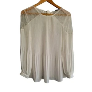 Adrianna Pappel Dressy Cream Blouse Tunic Size Small New with Tags - Picture 1 of 6