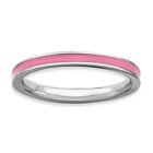 Sterling Silver Stackable Expressions Pink Enameled 2.25mm Ring Sizes 5 to 10