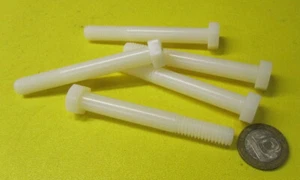 Cap Screw Bolt, Partial Thread, Nylon, Natural 3/8"-16 x 3.0" Length, 25 pc - Picture 1 of 12
