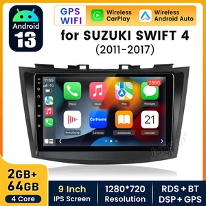 Radio estéreo para automóvil Suzuki Swift 4 2011-2017 9"" Android 13 WIFI GPS navegación DSP BT - Imagen 1 de 13