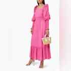 Elliatt Staniel Maxi Dress Long Sleeve Pink Size Small Barbiecore