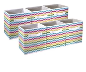 Collapsible Storage Bins with Handles - Multi Colored - (6pcs) - Picture 1 of 2