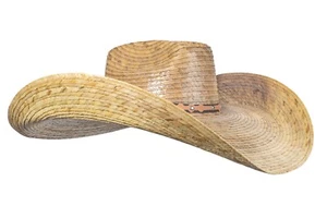 Oversized Cowboy Hat Wide Brim Straw Dark Natural - Sombrero de Palma XtraGrande - Picture 1 of 4