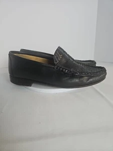 Allen Edmonds Taormina authentic black leather woven penny loafers 10EEE - Picture 1 of 12