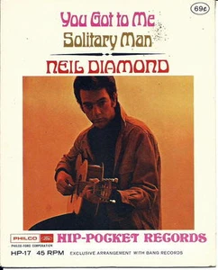 Vintage 1968 NEIL DIAMOND Hip Pocket Record 4" SEALED You Got To Me/Solitary Man - Picture 1 of 2