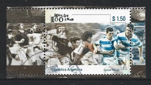 ARGENTINA 1999 RUGBY UNION CENTENARY 1v Ex Souvenir Sheet USED (No 2) - Picture 1 of 1