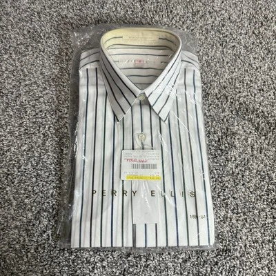 Perry Ellis Men’s Cotton Long Sleeve Button Up Dress Shirt Size 15.5x34 - Image 1 of 3