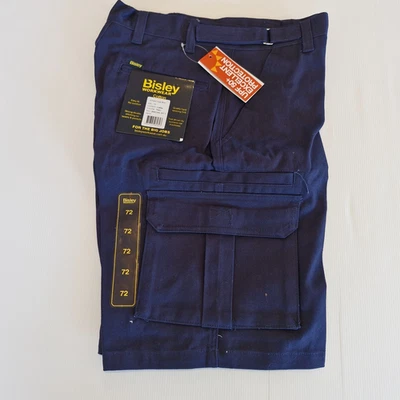 Bisley Workwear Original 8 Pocket Mens Cargo Work Short BSHC1007 Navy Blue Sz 72 - image 1 of 4