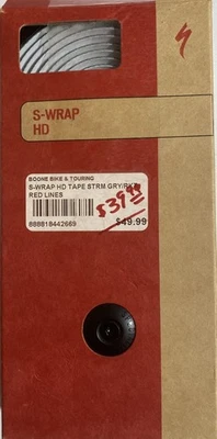 SPECIALIZED S-WRAP HD 25519-2503 Bike Handle Bar Wrap Gray Red Stripes 2 Rolls - Image 1 of 4
