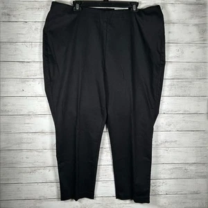 Charter Club Core Twill Ankle Workwear Cotton Blend Stretch Black Pants 20W NWT - Picture 1 of 6