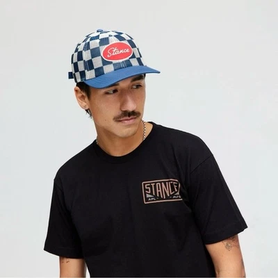 Gorra Stance NUEVA CON ETIQUETAS Para Hombre Talla OS Azul Crema Malla Cuadros Ajustable Latón Clip Foto 1 de 4